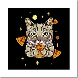 Funny Pizza Cat In Space Fun Posters and Art